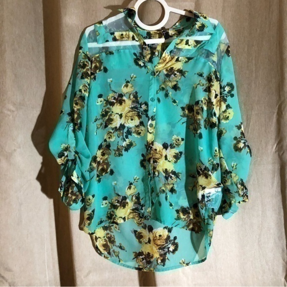 Kut From the Kloth Green Floral Top